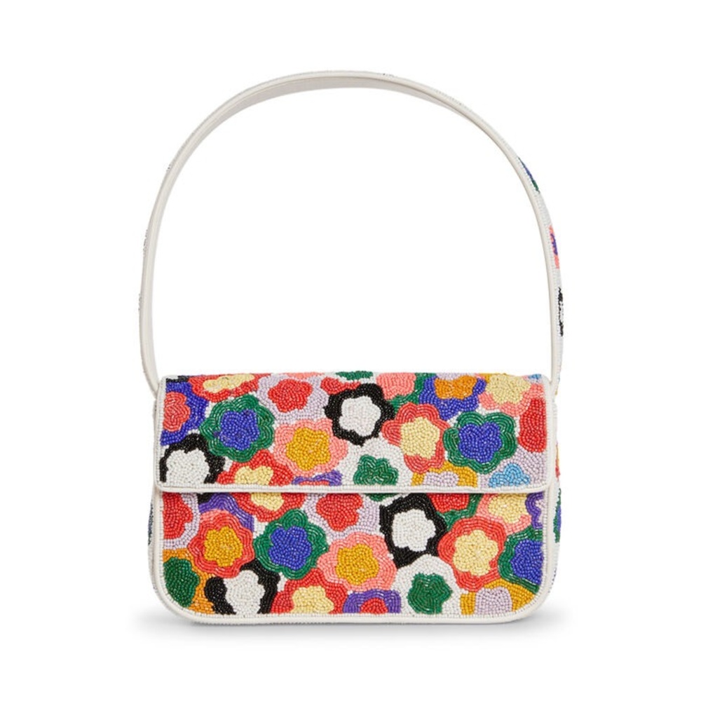 STAUD Tommy Beaded Floral Bag (worn once)